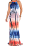 plus size sexy stylish 5 colors digital printed sleeveless stretch dress_Green_Purple_Orange_Magenta_Blue