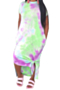 s-xxl 3 colors tie-dyed print stretch looser pocket casual stylish dress_Pink_Green