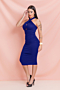 new solid color stretch cross collar back zipper pleated sexy bodycon dress_Red_Dark Blue_Blue
