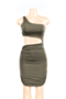 one-shoulder wrapped chest sexy dress hip dress_Black_Red_White_Orange_Green