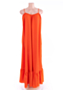 plus size solid color off-shoulder adjustable straps pleated pockets stylish loose dress (new added colors)_Orange