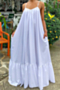 plus size solid color off-shoulder adjustable straps pleated pockets stylish loose dress (new added colors)_Orange_Brown_White