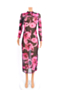 sexy perspective stretch mesh print dress long skirt_Yellow_Purple_Green_Blue_Pink