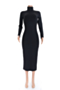 new high collar long sleeve solid color slim stretch dress_White_Red_Black
