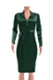 new stylish plus size three colors zip-up slim fit stretch solid color velvet dress(with belt)_Red_Dark Blue_Dark Green