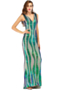 new fashion solid color sequin deep v-neck sleeveless fit slim gown_Red_Green