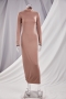 five colors new solid color high neck stretch fit slim stylish dress_Black_Yellow_Rose Red_Green_Champagne