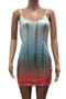 plus size new stylish summer sling streak printing stretch mini dress_Magenta_Multicolor_Watermelon Red