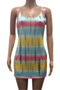 plus size new stylish summer sling streak printing stretch mini dress_Magenta_Multicolor