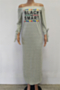 plus size 10 colors letter printing off-shoulder split stretch loose dress_Black_White_Purple_Light Green_Rose Red_Pink_Yellow_Gray
