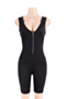 new stylish 4 colors solid color stretch zip-up silk v-neck fit slim playsuit_Black