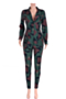 plus size four colors new stylish batch printing button blazer with slim fit pants two-piece set_Camo
