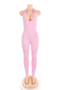 new plus size stretch halter-neck backless sexy sports tight jumpsuit_White_Black_Purple_Pink