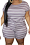 new oversize stripes print waist lace-up stylish playsuit_Light Green_Orange_Yellow_Purple