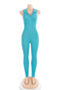 new stylish summer solid color zip-up pleated tight stretch jumpsuit (new add color)_Sky Blue_Pink_Blue