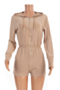 plus size solid color simple zip-up hooded pockets stretch casual playsuit_Sky Blue_Khaki