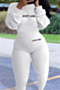 plus size 6 colors autumn “lucky label” letter embroidered simple high elastic zip-up jumpsuit (new add colors)_Black_White