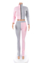 autumn winter new plus size stretch high-neck zip-up sports stylish two-piece set (new added colors)_Pink
