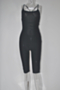 new solid color stretch backless bandage sports sexy playsuit_Black