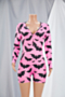 halloween style 3 colors plus size digital print stretch v-neck snap stylish playsuit_Yellow_Pink