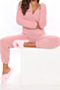 autumn winter new plus size plush stretch hooded zip-up stylish home jumpsuit_Black_White_Gray_Red_Blue_Pink