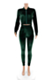 plus size solid color autumn winter zip-up gold velvet stretch simple two-piece set_Black_Red_Beige_Dark Green