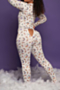three colors plus size new stylish batch printing single breasted home jumpsuit_Black_White