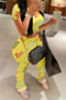 plus size summer 6 colors letter batch printing round neck casual two-piece set_Black_White_Red_Sky Blue_Pink_Yellow