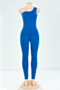 plus size ten colors stretch one-shoulder sports sexy thin tight jumpsuit_White_Red_Gray_Black_Blue