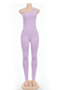 plus size ten colors stretch one-shoulder sports sexy thin tight jumpsuit_White_Red_Gray_Black_Blue_Pink_Purple
