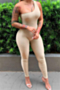 plus size ten colors stretch one-shoulder sports sexy thin tight jumpsuit_White_Red_Gray_Black_Blue_Pink_Purple_Brown_Sky Blue_Beige