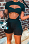 summer new plus size stretch hollow stylish skinny playsuit_White_Yellow_Orange_Sky Blue_Black