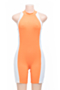 plus size contrast colors stitching summer hollow out button tight playsuit_Black_Sky Blue_Rose Red_Orange