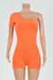 plus size 6 colors new fashion summer one shoulder stretch simple ribbed playsuit_Blue_Sky Blue_Dark Green_Brown_Orange