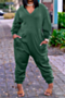 eight colors plus size autumn long sleeve v-neck pockets simple loose jumpsuit_Orange_Black_Blue_Red_Gray_Dark Blue_Green