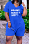 plus size 5 colors v-neck pockets loose new stylish letter printing casual playsuit_Black_Red_Green_Blue