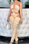 six colors plus size new style batch printing halter neck hollow out sexy jumpsuit_Orange_Purple_Beige