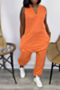 plus size v-neck solid color 7 colors sleeveless fashion simple loose jumpsuit_Black_Beige_Dark Green_Blue_Orange