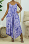 plus size new style summer tie-dye batch printing wide leg sling loose jumpsuit_Purple
