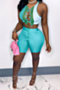 plus size 6 colors summer contrast color bandage hollow sexy two-piece set_Orange_Purple_Gray_Green