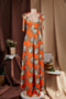 holiday style leaf batch printing stretch low-cut bandage sling loose jumpsuit_Beige_Orange