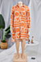 l-5xl autumn new batch printing inelastic irregular hem stylish casual midi shirtdress_Black_White_Orange