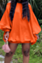 autumn new plus size solid color inelastic off-shoulder lantern-sleeve loose casual stylish mini dress_Black_Red_Blue_Pink_Orange