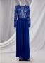 autumn new stylish mesh see through stitching sequin backless micro elastic slit maxi dress_Red_Blue