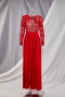 autumn new stylish mesh see through stitching sequin backless micro elastic slit maxi dress_Red