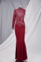 plus size s-5xl new stylish rhinestone mesh stitching see through 5 colors stretch sexy maxi dress_Black_Rose Red