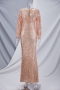 new stylish simple solid color sequin hollow stretch 7 colors plus size v-neck zip-up with padded elegant maxi evening dress(with lining)_Black_Dark Green_Rose Red_Dark Blue_Pink_Champagne