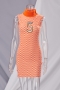summer new stylish stretch orange wave printing patchwork embroidered number sleeveless slim sexy mini dress_Black_Red_Orange