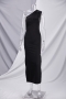 summer new stylish simple 4 colors plus size solid color stretch one shoulder slit casual maxi dress_Black