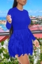 plus size slight stretch 7 colors tassel decor simple mini dress_Black_Dark Green_Red_Sky Blue_Blue